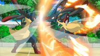 Tập 836: Mega Lucario VS Mega Lucario! Cơn bão sóng điều khiển!!